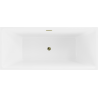 Mexen Lita vrijstaande badkuip 170 x 75 cm, wit/zwart, overloop goud - 52121707575-50