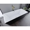 Mexen Lita vaba seisev vann 170 x 75 cm, valge/must, ülevool kuldne - 52121707575-50