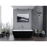 Mexen Lita vaba seisev vann 170 x 75 cm, valge/must, ülevool kuldne - 52121707575-50