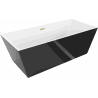 Mexen Lita freestanding bath 170 x 75 cm, white/black, brushed gold overflow - 52121707575-55
