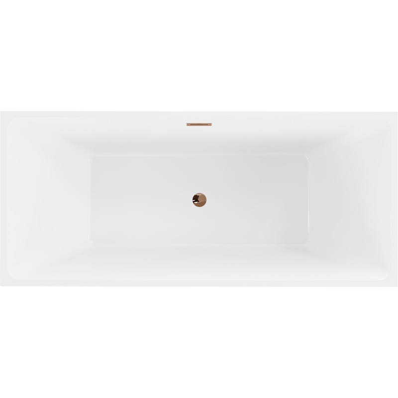 Mexen Lita eraldiseisev vann 170 x 75 cm, valge/must, ülevool roosa kuld - 52121707575-60
