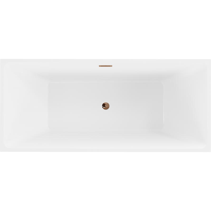 Mexen Lita freestanding bath 170 x 75 cm, white/black, overflow rose gold - 52121707575-60