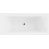 Mexen Lita freistehende Badewanne 170 x 75 cm, weiß/schwarz, Überlauf roségold - 52121707575-60
