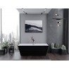 Mexen Lita eraldiseisev vann 170 x 75 cm, valge/must, ülevool roosa kuld - 52121707575-60