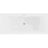 Baignoire Mexen Lita freestanding 170 x 75 cm, blanche/noire, évacuation en cuivre brossé - 52121707575-65
