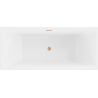 Mexen Lita freistehende Badewanne 170 x 75 cm, weiß/schwarz, gebürstete Messingüberlauf - 52121707575-65