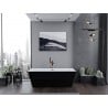Baignoire Mexen Lita freestanding 170 x 75 cm, blanche/noire, évacuation en cuivre brossé - 52121707575-65