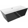Mexen Lita freestanding bathtub 170 x 75 cm, white/black, gun metal overflow - 52121707575-95