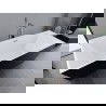 Mexen Lita freistehende Badewanne 170 x 75 cm, weiß/schwarz, Überlauf gebürstetes Nickel - 52121707575-97