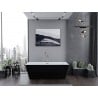 Mexen Lita baignoire autoportante 170 x 75 cm, blanc/noir, trop-plein nickel brossé - 52121707575-97