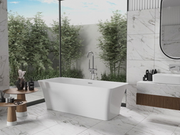 Mexen Tonia freistehende Badewanne 170 x 75 cm, weiß, Überlauf chrom - 52171707500-01