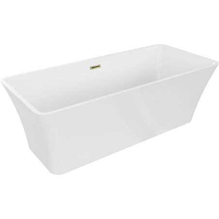 Mexen Tonia baignoire autoportante 170 x 75 cm, blanche, trop-plein doré - 52171707500-50