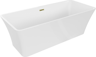 Mexen Tonia bañera exenta 170 x 75 cm, blanca, rebosadero dorado - 52171707500-50