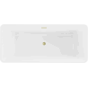 Mexen Tonia freistehende Badewanne 170 x 75 cm, weiß, mit abgerundetem Gold - 52171707500-55