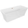 Mexen Tonia freistehende Badewanne 170 x 75 cm, weiß, Überlauf gebürstetes Kupfer - 52171707500-65