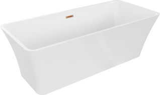 Mexen Tonia bañera exenta 170 x 75 cm, blanca, rebosadero cobre cepillado - 52171707500-65