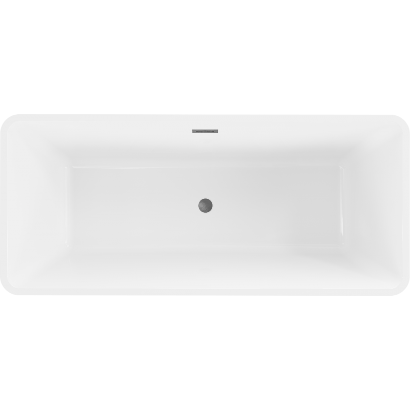 Mexen Tonia vasca da bagno autoportante 170 x 75 cm, bianca, troppo pieno gun gray spazzolato - 52171707500-66