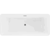 Mexen Tonia freistehende Badewanne 170 x 75 cm, weiß, Überlauf gun gray gebürstet - 52171707500-66