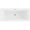 Mexen Tonia vrijstaande badkuip 170 x 75 cm, wit, overloop gun gray geborsteld - 52171707500-66