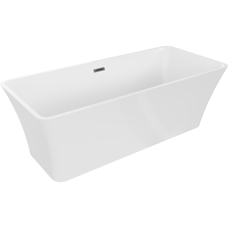 Mexen Tonia vrijstaande badkuip 170 x 75 cm, wit, overloop gun gray geborsteld - 52171707500-66