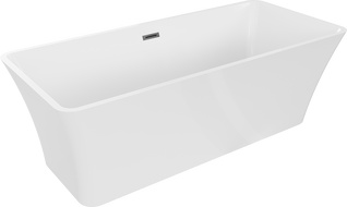 Mexen Tonia freistehende Badewanne 170 x 75 cm, weiß, Überlauf gun gray gebürstet - 52171707500-66