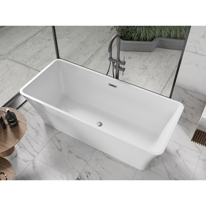 Mexen Tonia iseseisev vann 170 x 75 cm, valge, ülejooks harjatud gun gray - 52171707500-66