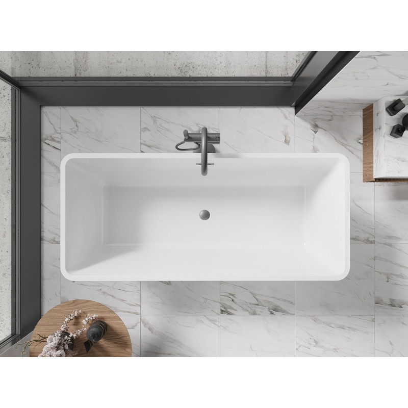 Mexen Tonia iseseisev vann 170 x 75 cm, valge, ülejooks harjatud gun gray - 52171707500-66