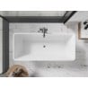 Mexen Tonia freistehende Badewanne 170 x 75 cm, weiß, Überlauf gun gray gebürstet - 52171707500-66