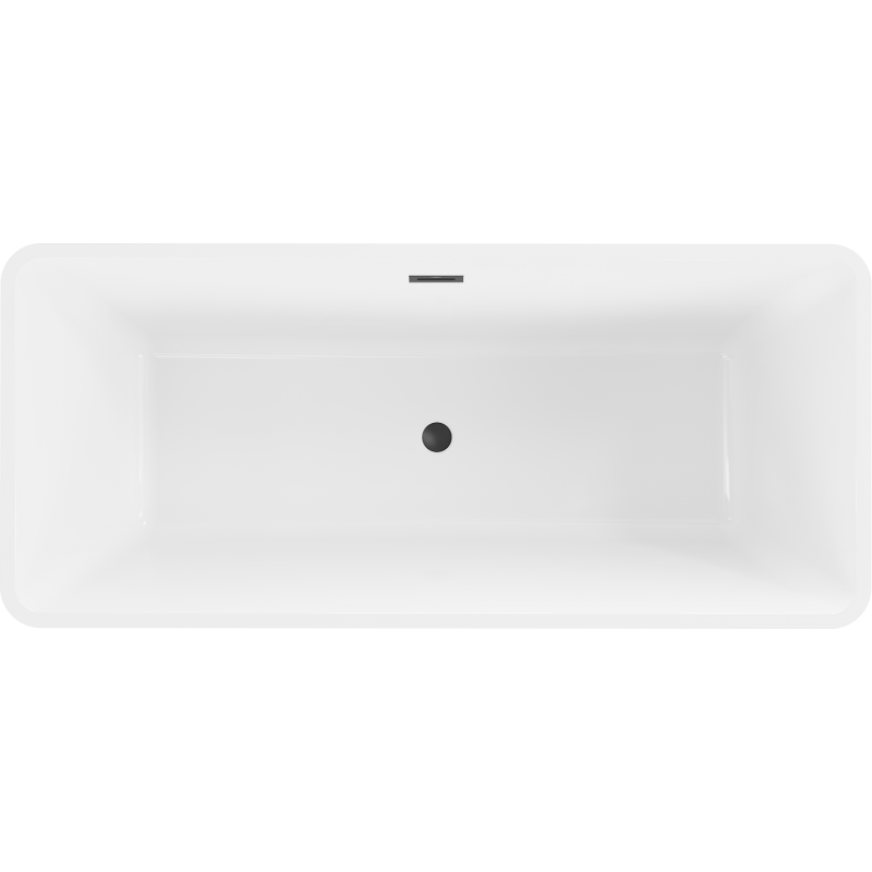Mexen Tonia vapaa seisova kylpyamme 170 x 75 cm, valkoinen, musta ylivuoto - 52171707500-70