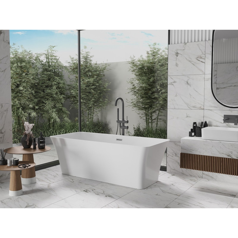 Mexen Tonia iseseisev vann 170 x 75 cm, valge, ülejooks harjatud gun gray - 52171707500-66