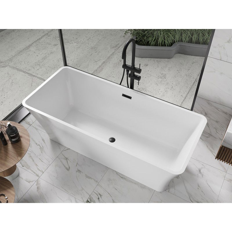 Mexen Tonia vasca da bagno indipendente 170 x 75 cm, bianca, troppopieno nero - 52171707500-70