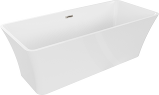 Mexen Tonia vasca da bagno autoportante 170 x 75 cm, bianca, troppo pieno nichel spazzolato - 52171707500-97