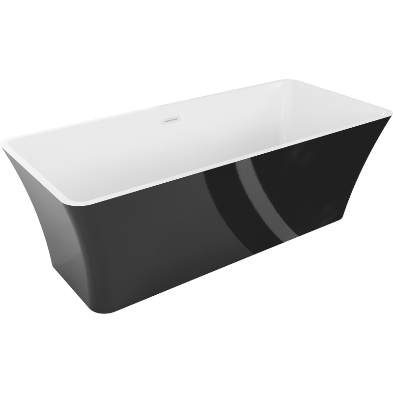 Mexen Tonia freestanding bath 170 x 75 cm, white/black, white overflow - 52171707575-20