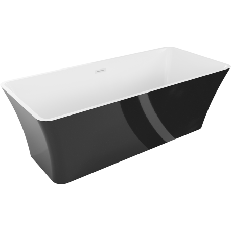 Mexen Tonia freestanding bath 170 x 75 cm, white/black, white overflow - 52171707575-20