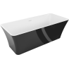 Mexen Tonia freestanding bath 170 x 75 cm, white/black, white overflow - 52171707575-20
