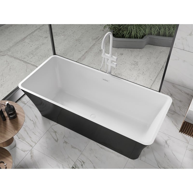 Mexen Tonia freestanding bath 170 x 75 cm, white/black, white overflow - 52171707575-20