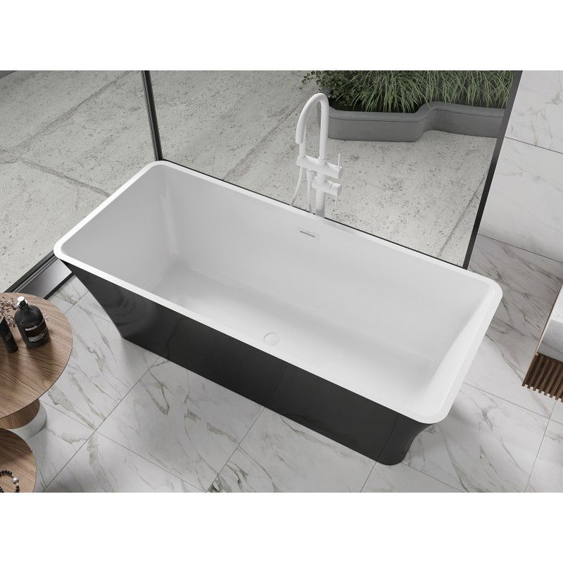 Mexen Tonia vasca da bagno indipendente 170 x 75 cm, bianca/nera, troppopieno bianco - 52171707575-20