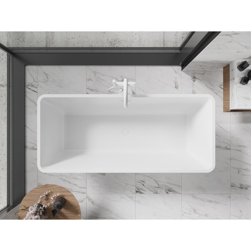 Mexen Tonia freestanding bath 170 x 75 cm, white/black, white overflow - 52171707575-20