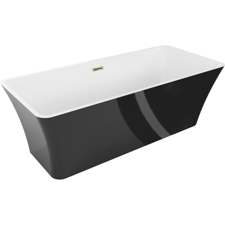 Mexen Tonia μπανιέρα ελεύθερης τοποθέτησης 170 x 75 εκ., λευκή/μαύρη, χρυσό