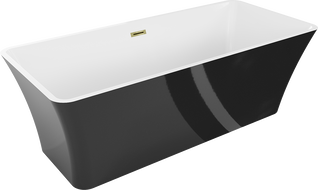 Mexen Tonia freestanding bath 170 x 75 cm, white/black, gold overflow - 52171707575-50