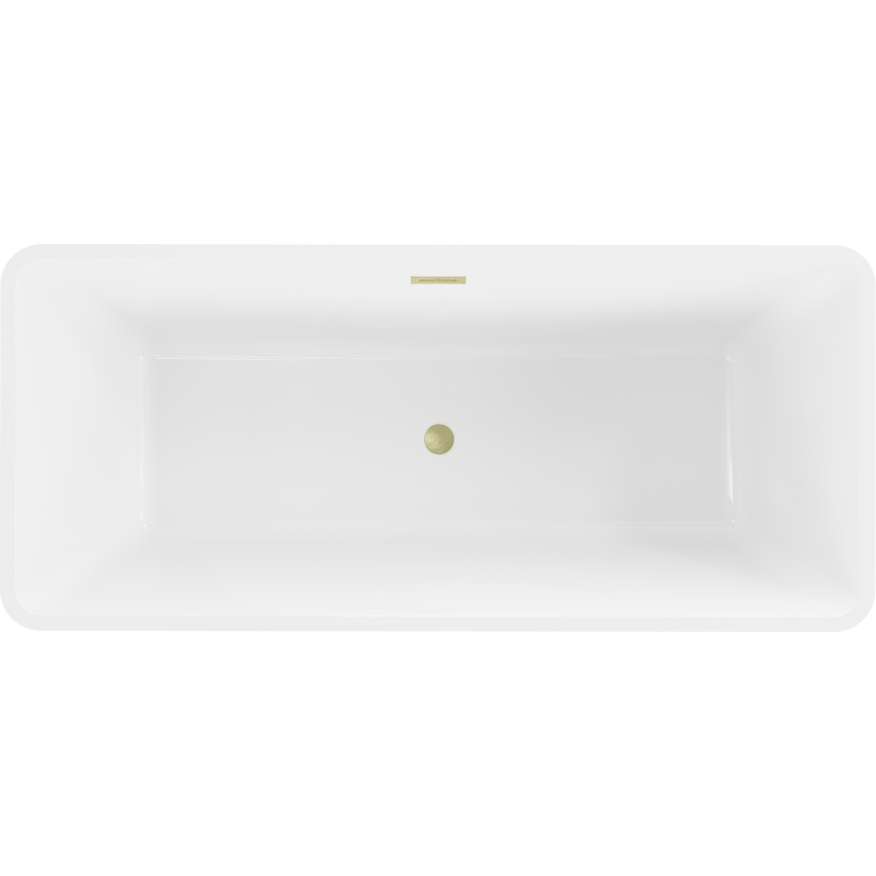 Mexen Tonia freestanding bath 170 x 75 cm, white/black, gold brushed overflow - 52171707575-55