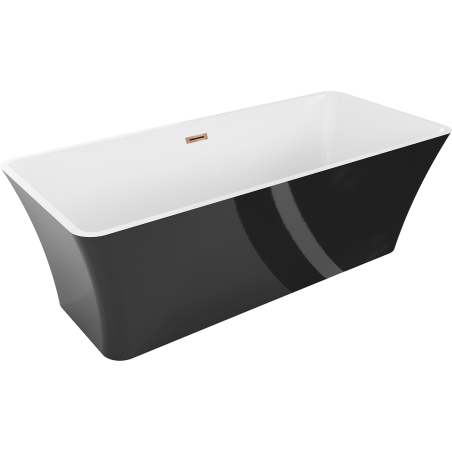 Mexen Tonia freestanding bath 170 x 75 cm, white/black, overflow rose gold - 52171707575-60