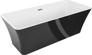 Mexen Tonia freestanding bath 170 x 75 cm, white/black, overflow rose gold - 52171707575-60