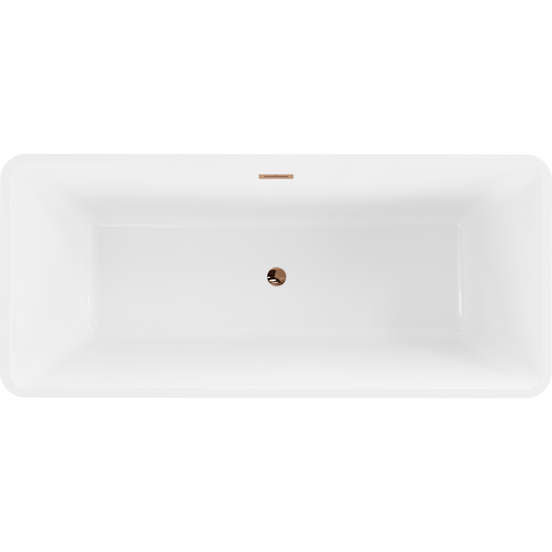 Mexen Tonia freestanding bath 170 x 75 cm, white/black, overflow rose gold - 52171707575-60