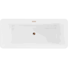 Mexen Tonia freistehende Badewanne 170 x 75 cm, weiß/schwarz, Roségold Überlauf - 52171707575-60