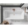 Baignoire Mexen Tonia autoportante 170 x 75 cm, blanche/noire, débordement en or rose - 52171707575-60
