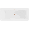 Mexen Tonia freistehende Badewanne 170 x 75 cm, weiß/schwarz, gebürsteter Messingüberlauf - 52171707575-65