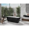 Mexen Tonia freistehende Badewanne 170 x 75 cm, weiß/schwarz, gebürsteter Messingüberlauf - 52171707575-65