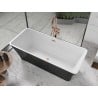 Mexen Tonia freistehende Badewanne 170 x 75 cm, weiß/schwarz, gebürsteter Messingüberlauf - 52171707575-65