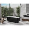 Mexen Tonia freistehende Badewanne 170 x 75 cm, weiß/schwarz, gebürstetes gun gray - 52171707575-66